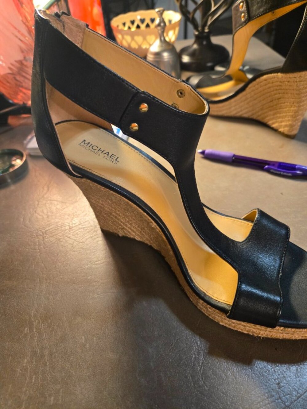 Michael Kors Heels Wedge Sandals Black - Picture 2 of 6